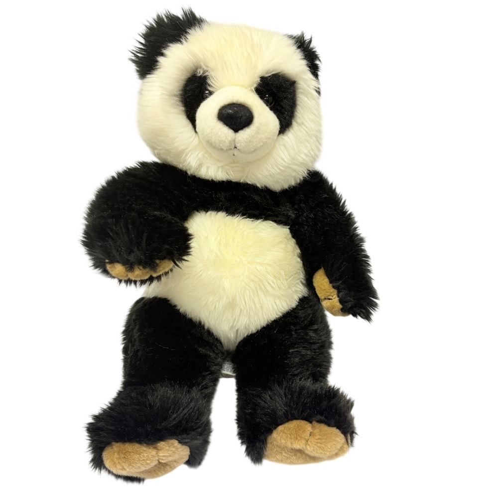 Build-A-Bear Workshop Panda Bear Plush Black White Tan Paws Stuffed Animal